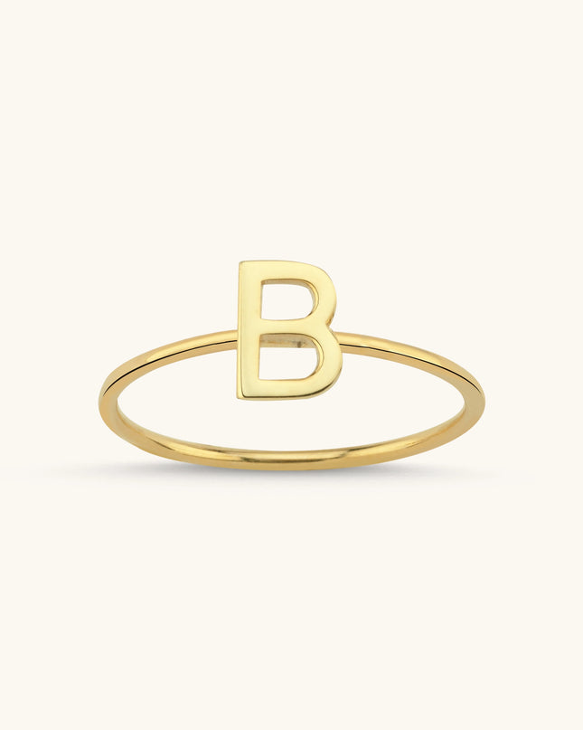 Initial Letter Ring, 18K Gold-Plated Sterling Silver Dabas Minimalist