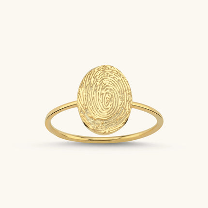 Dainty Minimalist Fingerprint Ring