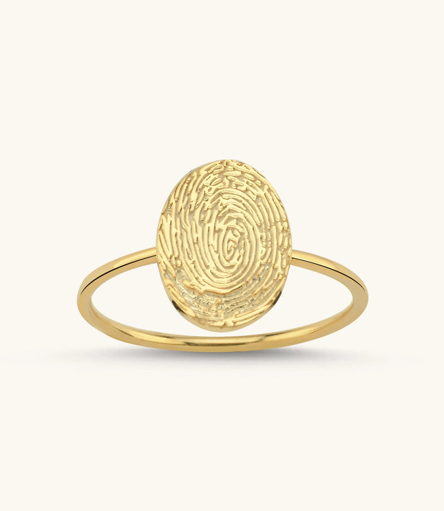 Dainty Minimalist Fingerprint Ring