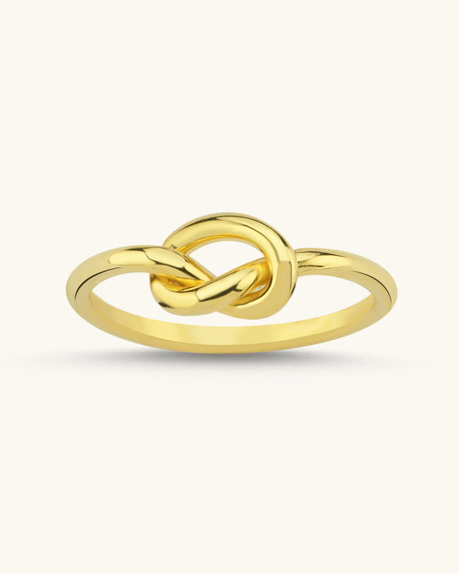 Gold Knot Ring – 18K Gold-Plated Sterling Silver Dabas Minimalist