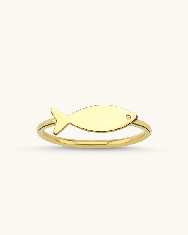 Fish Ring – 18K Gold-Plated Sterling Silver Minimalist Ring Dabas Minimalist