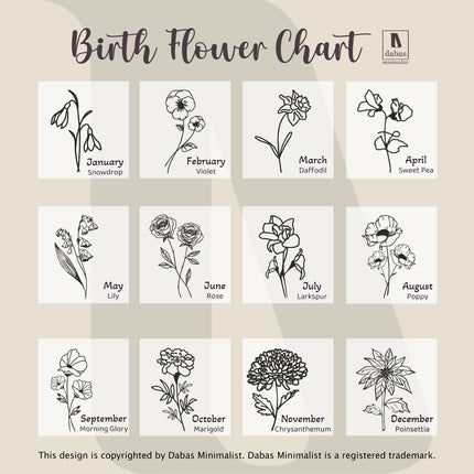 A- Tiny Drop Shape Birth Flower Necklace with Tiny Birthstone Pendant • Personalized 925K Sterling Silver Necklace for Women - Dabas Minimalist