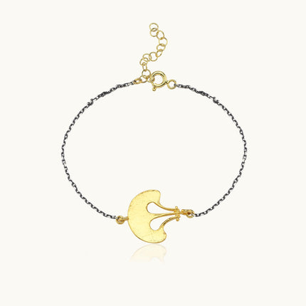 Ginkgo Leaf Bracelet, 18K Gold-Plated Sterling Silver - Dabas Minimalist