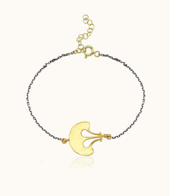 Ginkgo Leaf Bracelet, 18K Gold-Plated Sterling Silver - Dabas Minimalist