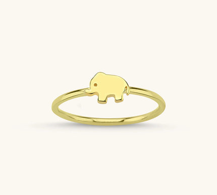 Dainty Elephant Figure Ring - Dabas Minimalist