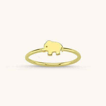 Dainty Elephant Figure Ring - Dabas Minimalist