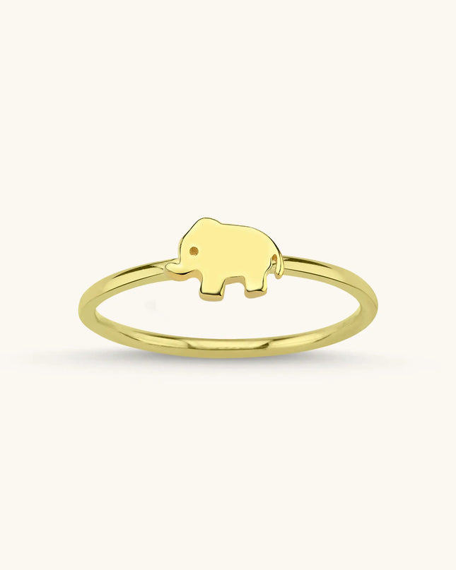 Dainty Elephant Figure Ring - Dabas Minimalist