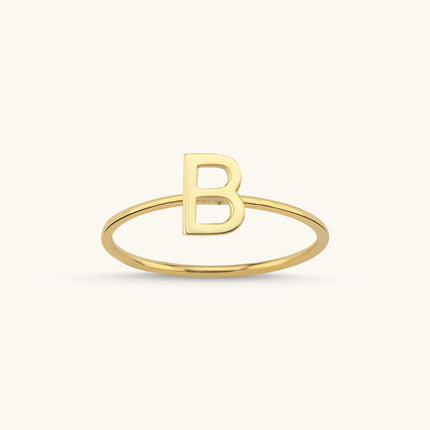 Initial Letter Ring, 18K Gold-Plated Sterling Silver - Dabas Minimalist
