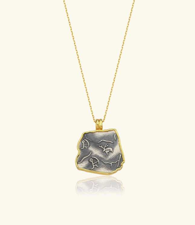 Ancient Symbol Pendant Necklace – 18K Gold-Plated Sterling Silver - Dabas Minimalist