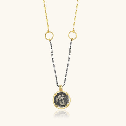 Ancient Coin Necklace, 18K Gold-Plated Sterling Silver - Dabas Minimalist