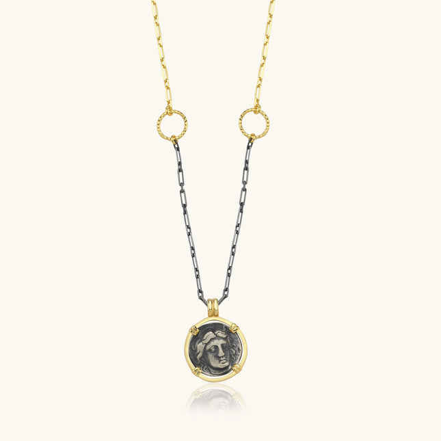 Ancient Coin Necklace, 18K Gold-Plated Sterling Silver - Dabas Minimalist