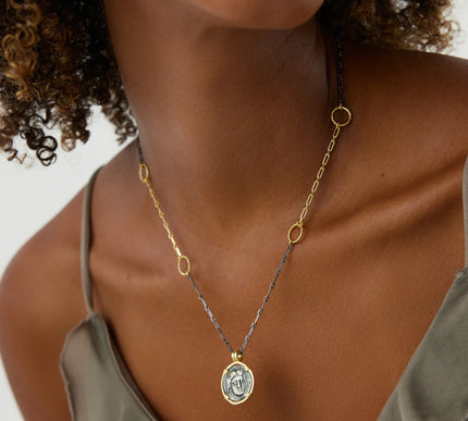 Ancient Coin Necklace, 18K Gold-Plated Sterling Silver - Dabas Minimalist