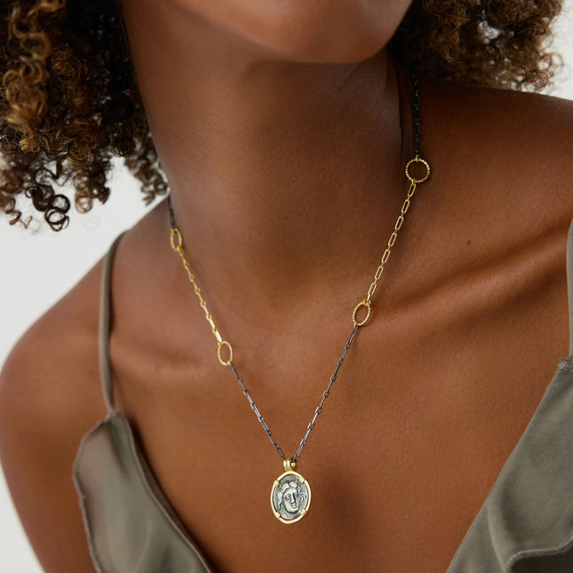 Ancient Coin Necklace, 18K Gold-Plated Sterling Silver - Dabas Minimalist