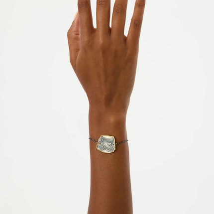 Ancient Symbol Bracelet – 18K Gold-Plated Sterling Silver with Black Chain - Dabas Minimalist
