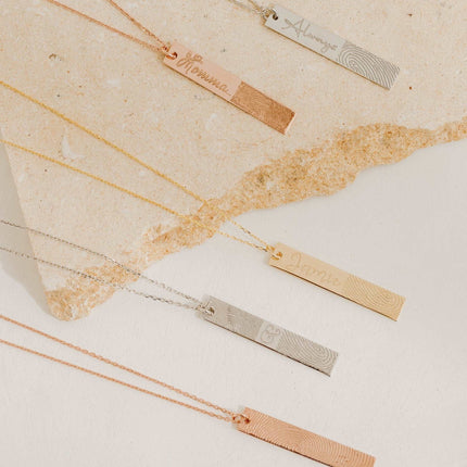 Personalized Fingerprint Bar Necklace Dabas Minimalist