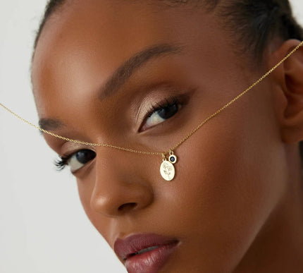 Oval Birth Flower Necklace - 18K Gold-Plated Minimalist Jewelry - Dabas Minimalist