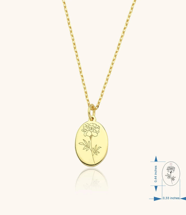 Tiny Birth Flower Necklace – 18K Gold-Plated Sterling Silver Floral Pendant Necklace - Dabas Minimalist