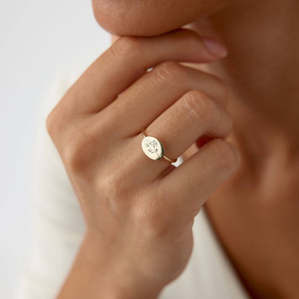 Floral Engraved Ring – 18K Gold-Plated Sterling Silver - Dabas Minimalist