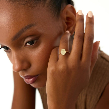 Tiny Birth Flower Ring – 18K Gold-Plated Sterling Silver Floral Jewelry - Dabas Minimalist