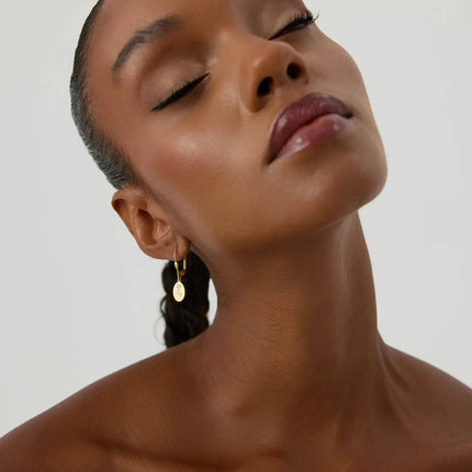 Birth Flower Drop Earrings – 18K Gold-Plated Sterling Silver Floral Engraved Earrings - Dabas Minimalist