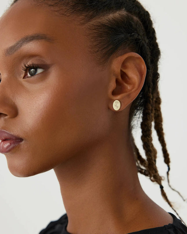 Birth Flower Earrings – 18K Gold-Plated Sterling Silver Floral Stud Earrings - Dabas Minimalist