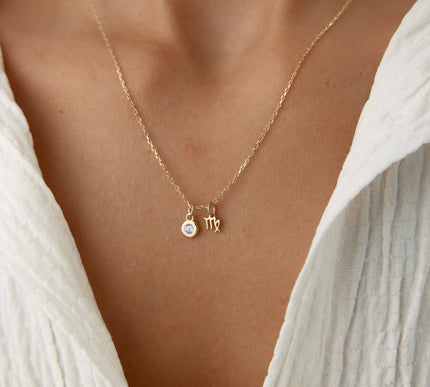 zodiac necklace- dia yok-video yok Dabas Minimalist