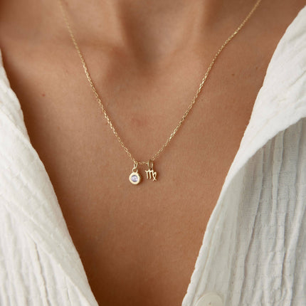 zodiac necklace- dia yok-video yok Dabas Minimalist