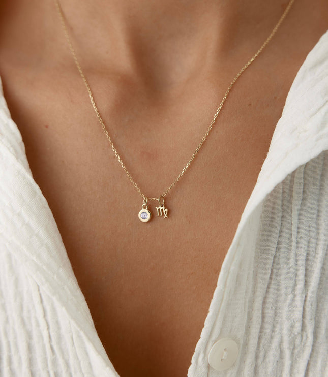 zodiac necklace- dia yok-video yok Dabas Minimalist