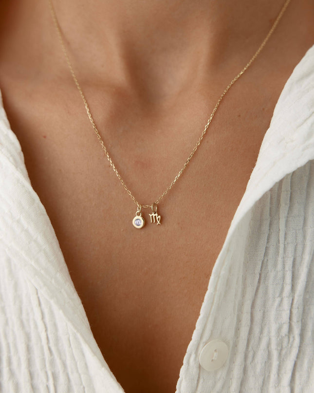 zodiac necklace- dia yok-video yok Dabas Minimalist