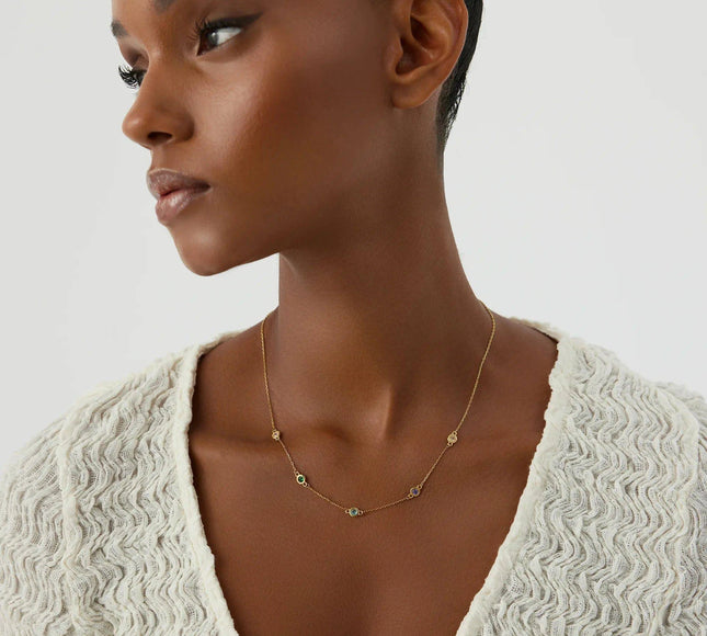 Dainty Multi-Birthstone Custom Family Necklace - Dabas Minimalist