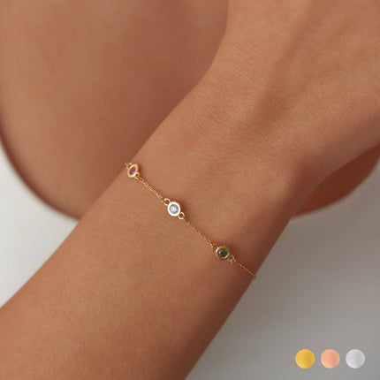 Customized Multi-Birthstone Family Bracelet - Dabas Minimalist