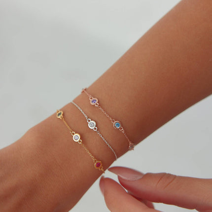 Customized Multi-Birthstone Family Bracelet - Dabas Minimalist