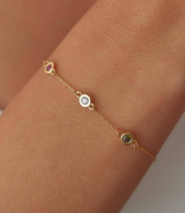 Customized Multi-Birthstone Family Bracelet - Dabas Minimalist