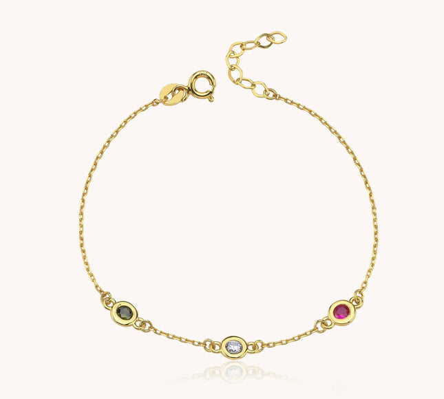 Customized Multi-Birthstone Family Bracelet - Dabas Minimalist