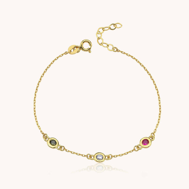 Customized Multi-Birthstone Family Bracelet - Dabas Minimalist