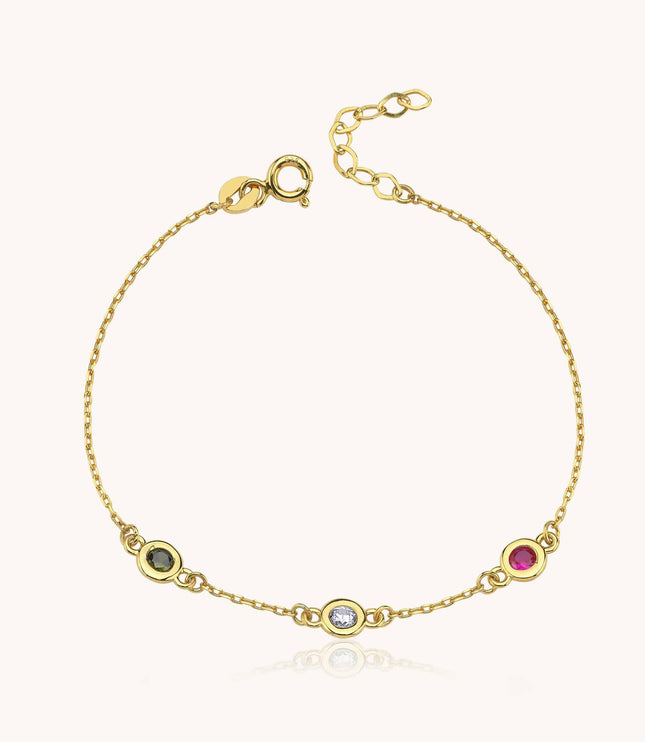 Customized Multi-Birthstone Family Bracelet - Dabas Minimalist