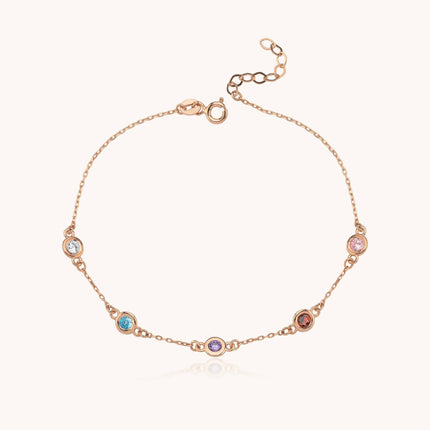 Customized Multi-Birthstone Family Bracelet - Dabas Minimalist