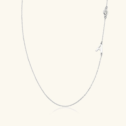 Birthstone and Initial Family Necklace – 18K Gold-Plated Sterling Silver - Dabas Minimalist