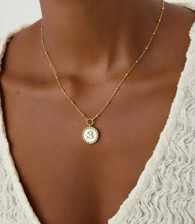 Sedef kolye- dia yok Dabas Minimalist