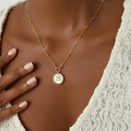 Sedef kolye- dia yok Dabas Minimalist