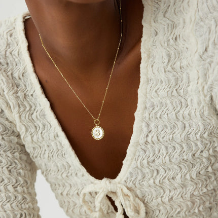 Sedef kolye- dia yok Dabas Minimalist