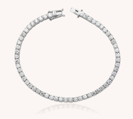 Tennis Bracelet – 18K White Gold-Plated 925 Sterling Silver with CZ Stones Dabas Minimalist
