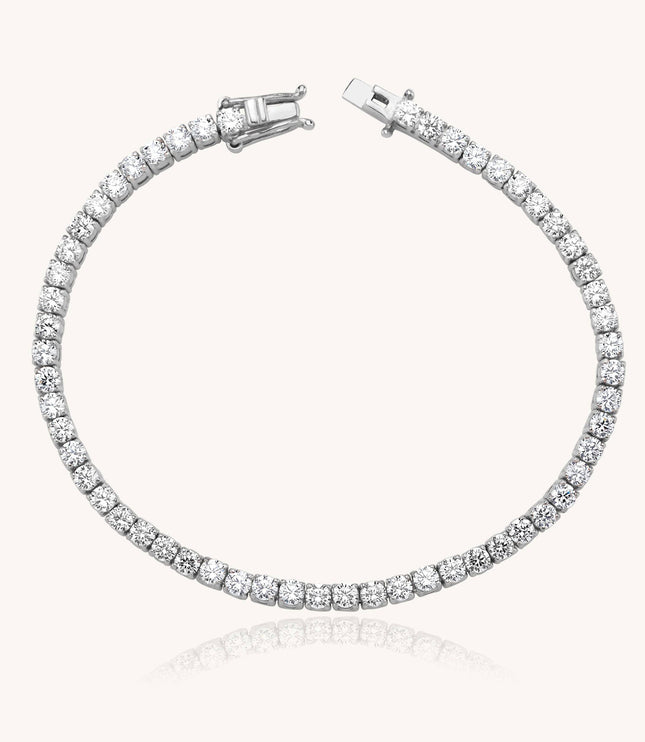 Tennis Bracelet – 18K White Gold-Plated 925 Sterling Silver with CZ Stones Dabas Minimalist