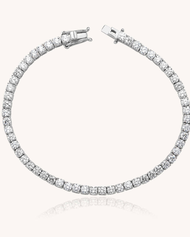 Tennis Bracelet – 18K White Gold-Plated 925 Sterling Silver with CZ Stones Dabas Minimalist