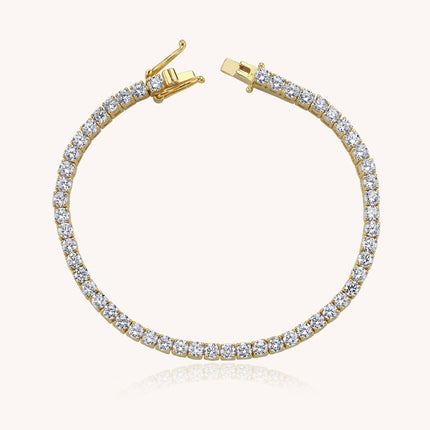 Tennis Bracelet – 18K White Gold-Plated 925 Sterling Silver with CZ Stones Dabas Minimalist
