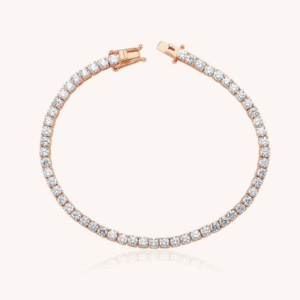 Tennis Bracelet – 18K White Gold-Plated 925 Sterling Silver with CZ Stones Dabas Minimalist