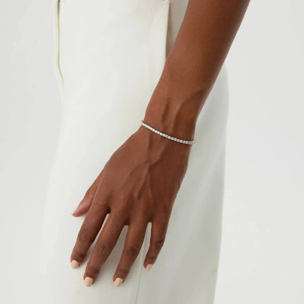 Tennis Bracelet – 18K White Gold-Plated 925 Sterling Silver with CZ Stones Dabas Minimalist
