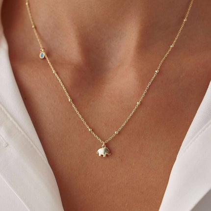Dainty Elephant Figure Necklace - Dabas Minimalist
