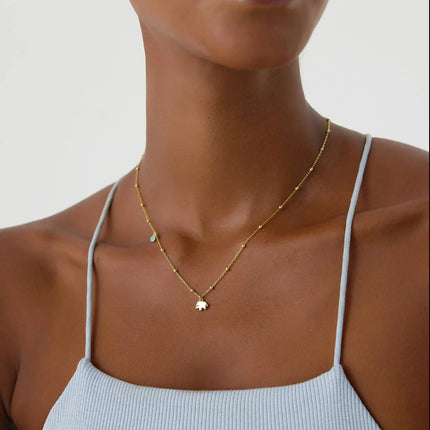 Dainty Elephant Figure Necklace - Dabas Minimalist