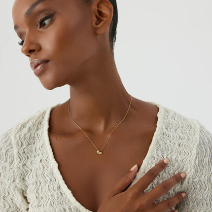 Tiny Evil Eye Necklace with Pearl, 18K Gold-Plated Sterling Silver - Dabas Minimalist